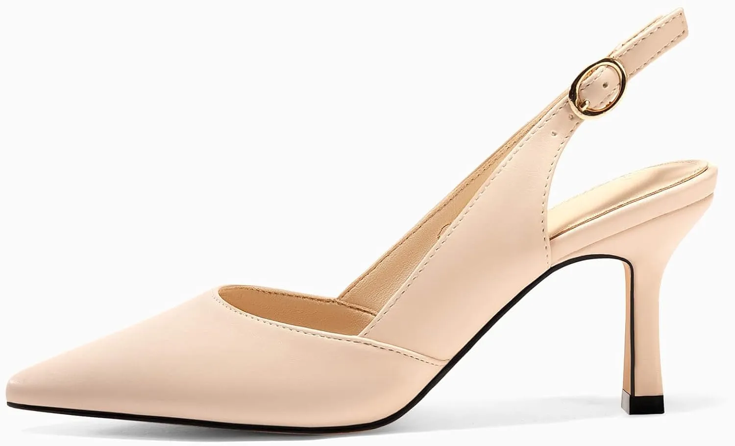 Rilista Women's Slingback Kitten Heels Closed Pointed Toe Wedding Party Dress Pumps Shoes