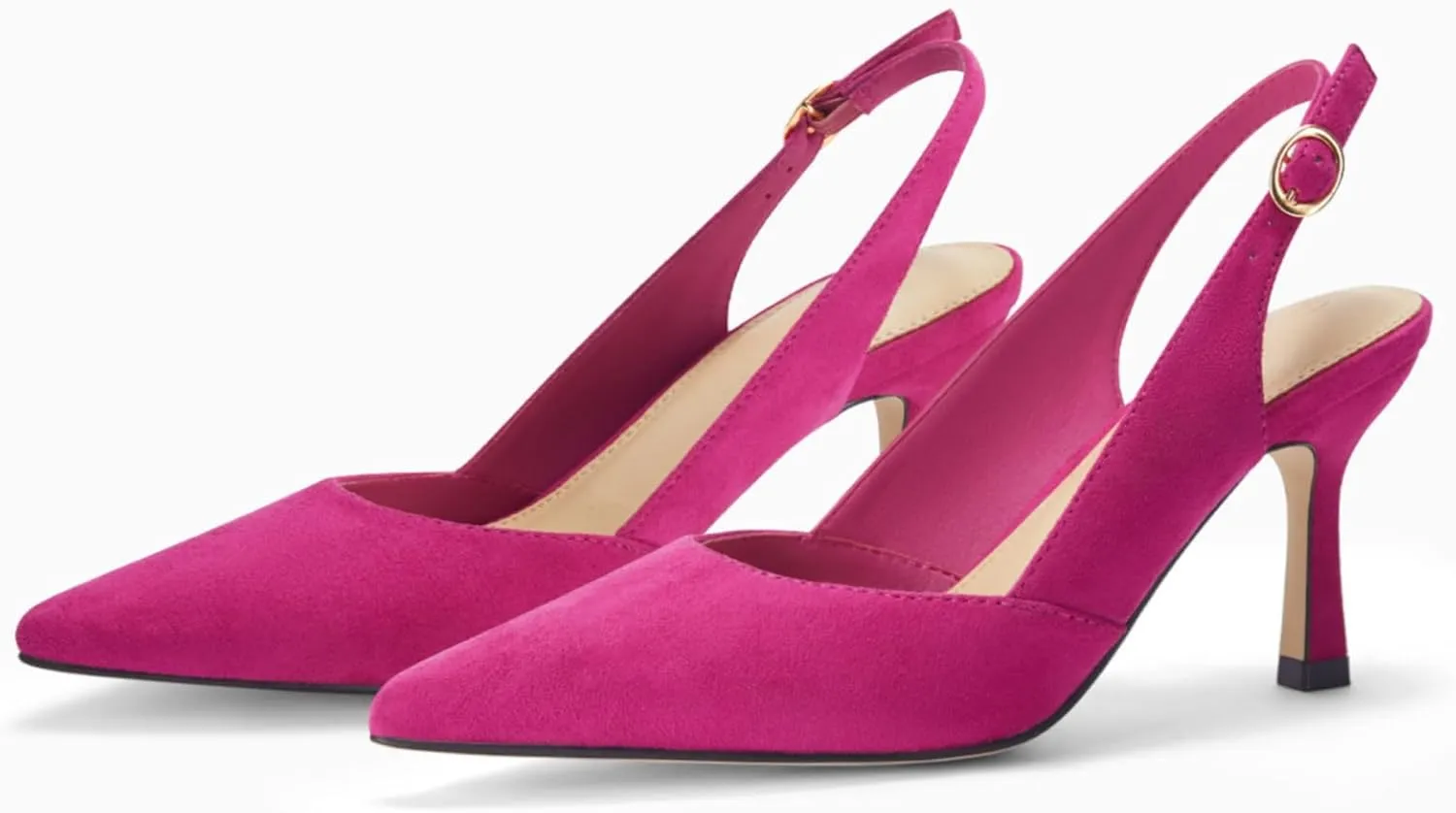 Rilista Women's Slingback Kitten Heels Closed Pointed Toe Wedding Party Dress Pumps Shoes