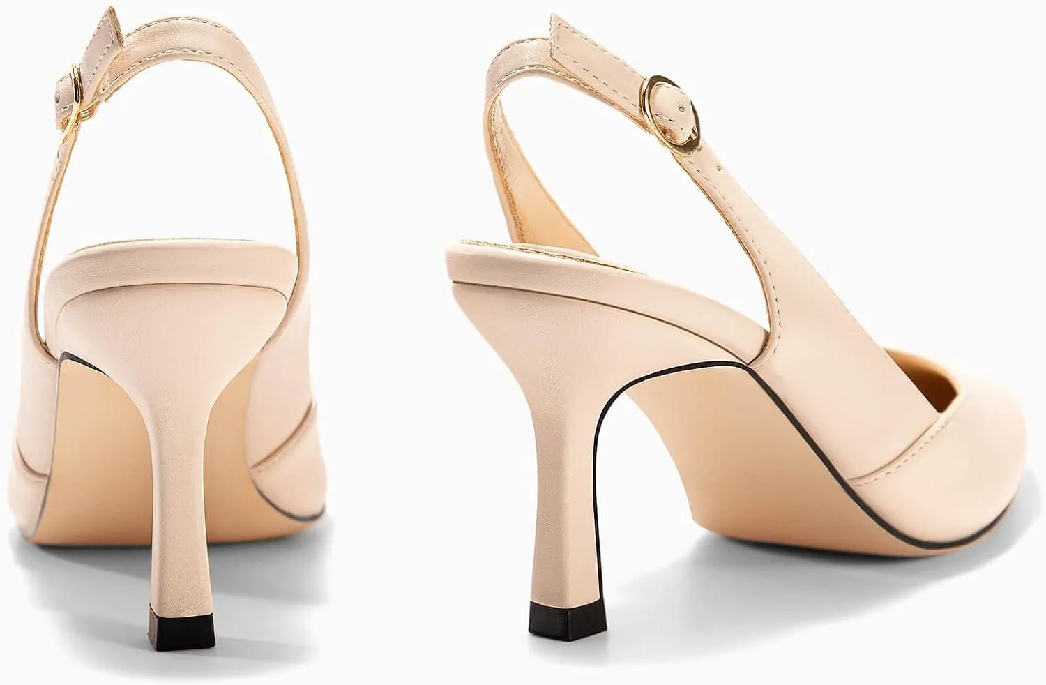 Rilista Women's Slingback Kitten Heels Closed Pointed Toe Wedding Party Dress Pumps Shoes