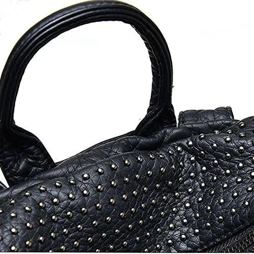 Rivet Pu Leather Backpack Fashion Backpacks For Teenage Girls Ladies Bag Satchel Bags Bolsa Feminina Rose Color