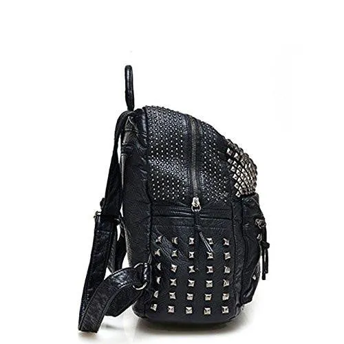 Rivet Pu Leather Backpack Fashion Backpacks For Teenage Girls Ladies Bag Satchel Bags Bolsa Feminina Rose Color