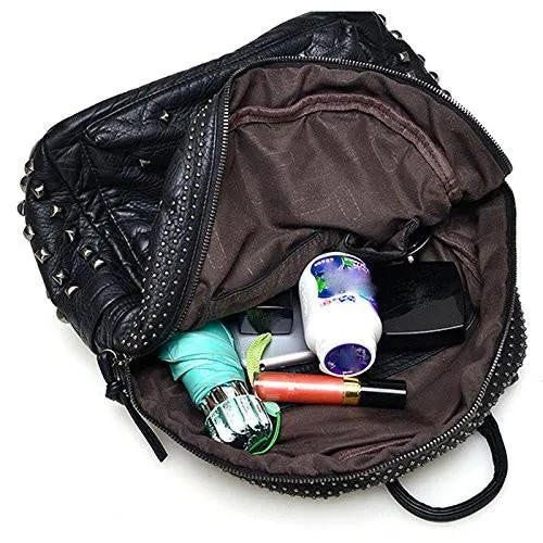 Rivet Pu Leather Backpack Fashion Backpacks For Teenage Girls Ladies Bag Satchel Bags Bolsa Feminina Rose Color