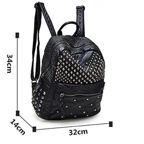 Rivet Pu Leather Backpack Fashion Backpacks For Teenage Girls Ladies Bag Satchel Bags Bolsa Feminina Rose Color