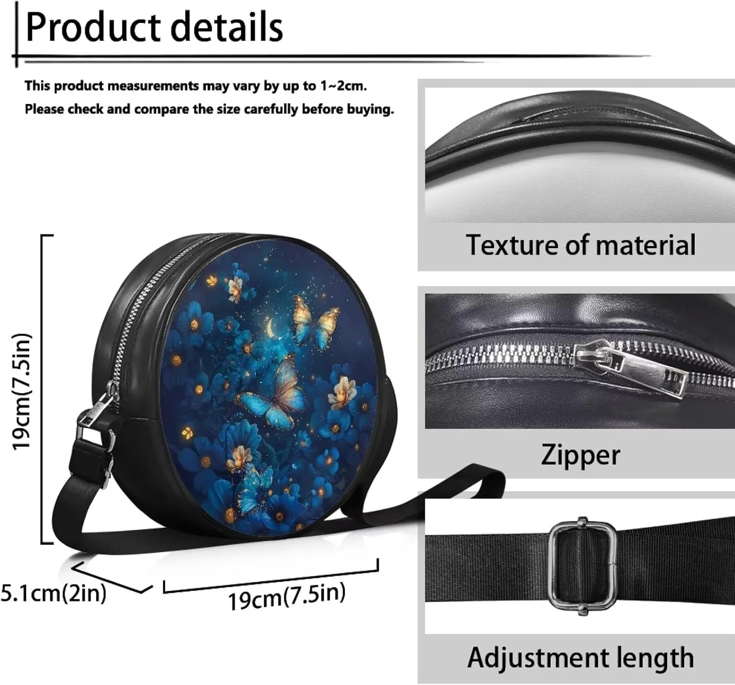 Round Crossbody Shoulder Bag Circle Purse Handbags for Women Teen Girls Small Fashion Clutch Purse Wallet