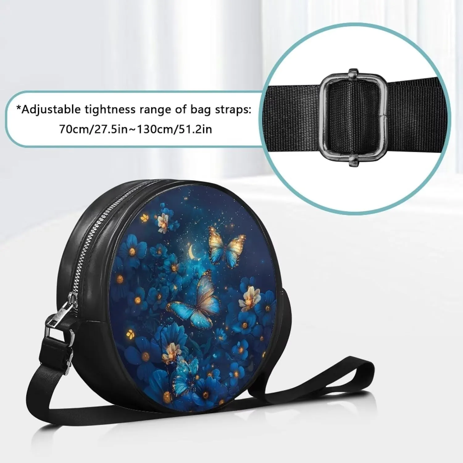 Round Crossbody Shoulder Bag Circle Purse Handbags for Women Teen Girls Small Fashion Clutch Purse Wallet