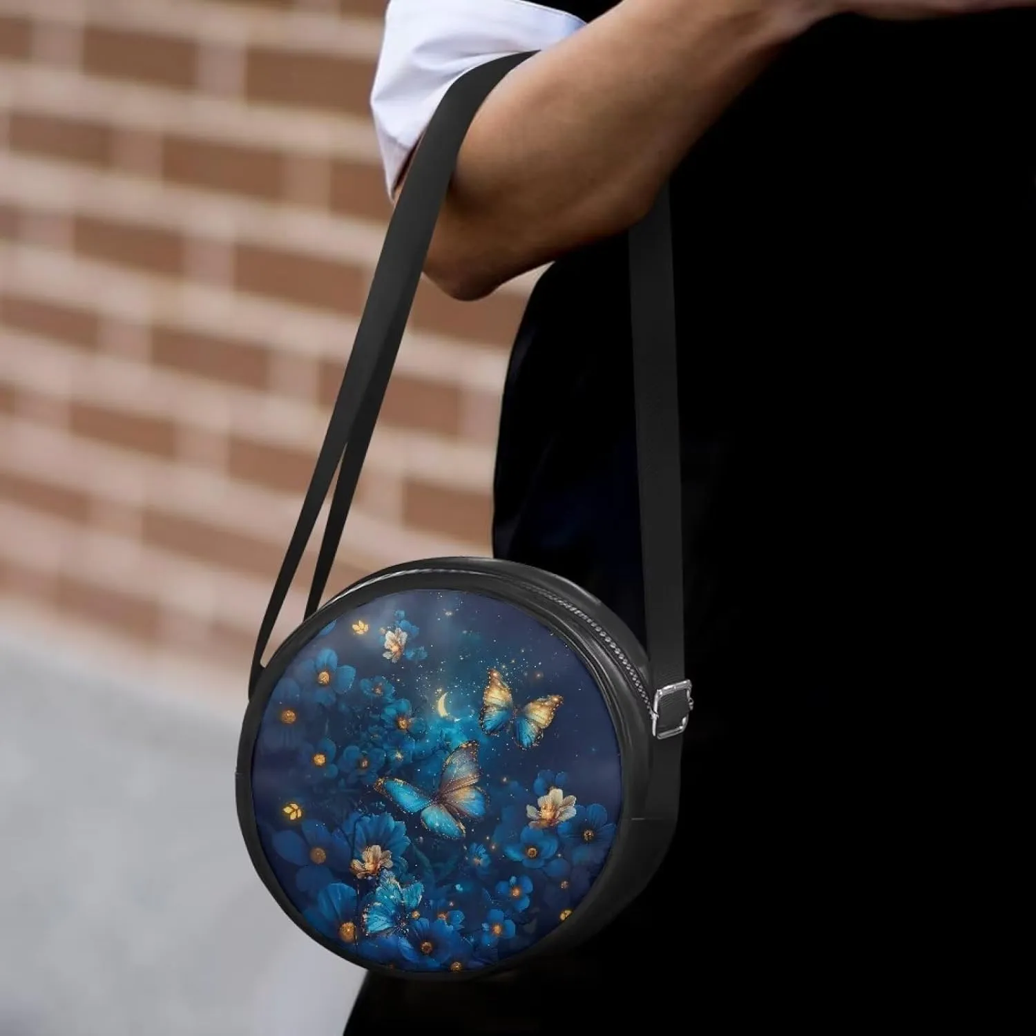 Round Crossbody Shoulder Bag Circle Purse Handbags for Women Teen Girls Small Fashion Clutch Purse Wallet