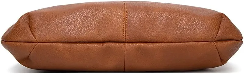 ROUROU Hobo Tote Bag for Women Soft Faux Leather Shoulder Bag Retro Satchel Zipper Closure Handbag Large Capacity Purse