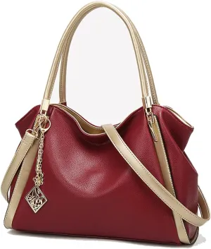 ROUROU Soft Faux Leather Handbag for Women Top Handle Shoulder Bag Large Capacity Crossbody Bag Hobo Tote Bag Purse