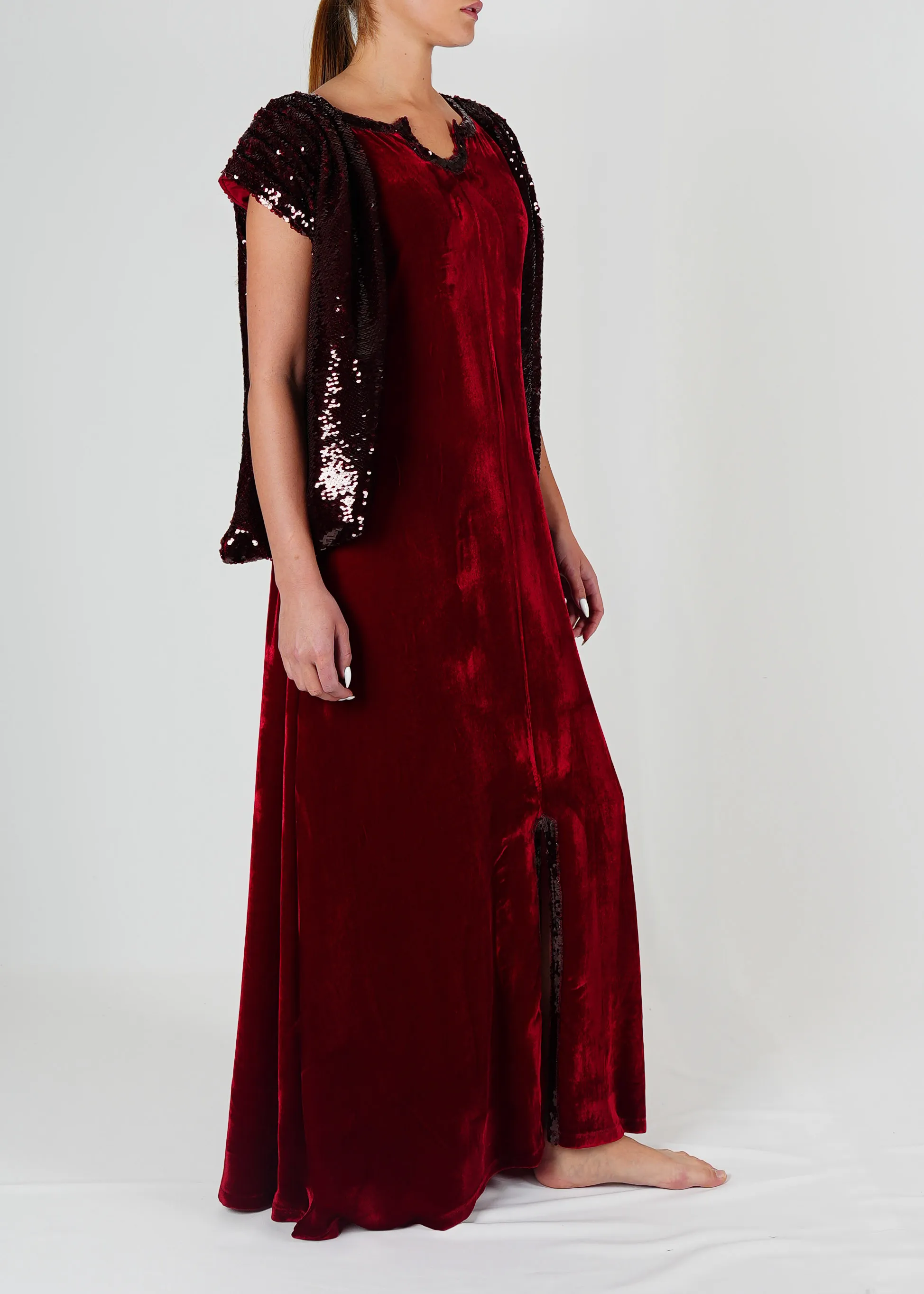 Ruby Red- Sequin Cape