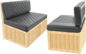 RV Dinette Cushions,2 Sets of PU Leather Replacement Camper Cushions Includes 2 Booth Seats and 2 Backrests for RV,Camper,Trailer Bed (Dark Gray,38")