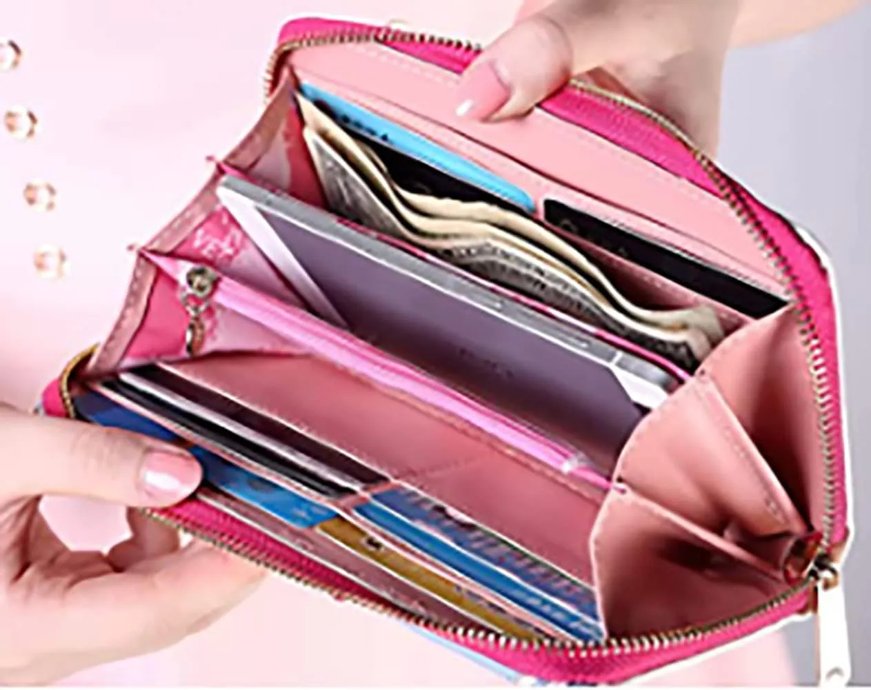 Sailor Moon Kawaii Women Wallet PU Leather Long Credit Card Case Holder Cellphone Pouch Girls Zipper Coins Purse (Black)