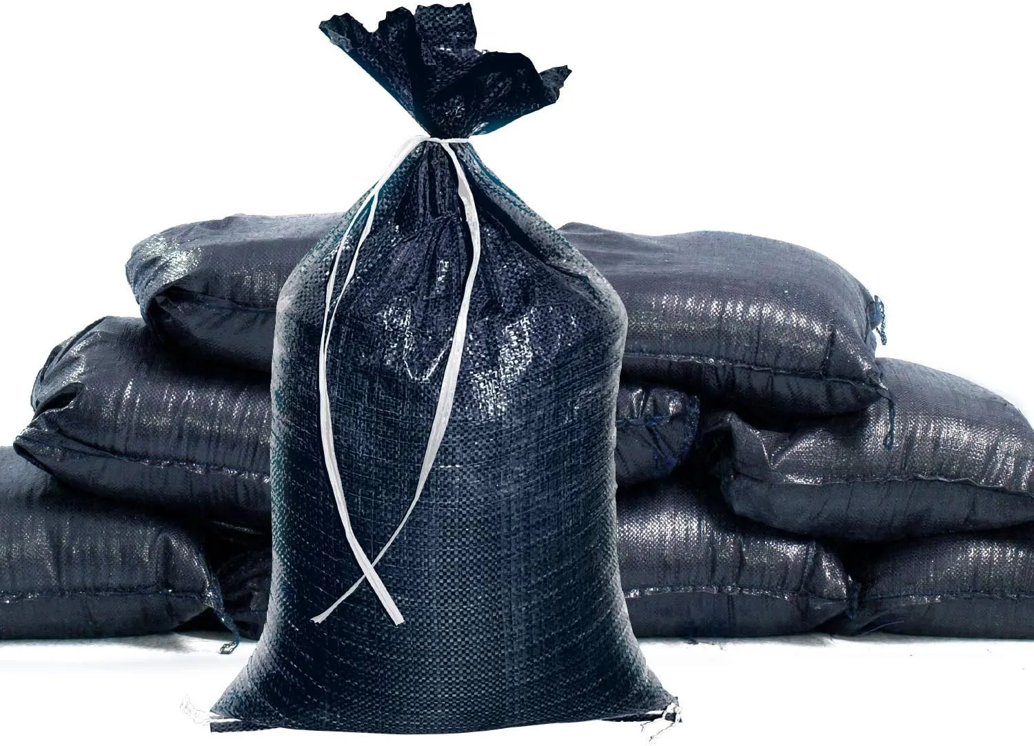 Sandbaggy Black Sandbags | Military Grade Empty Poly Bags | 14 Inch x 26 Inch | Tough 100 LB Weight Capacity | Great For Use As Truck Weight | Protects Homes From Flooding (20 Bags)