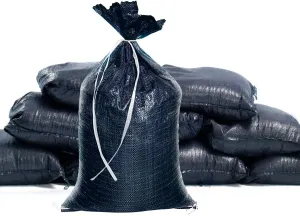 Sandbaggy Black Sandbags | Military Grade Empty Poly Bags | 14 Inch x 26 Inch | Tough 100 LB Weight Capacity | Great For Use As Truck Weight | Protects Homes From Flooding (20 Bags)