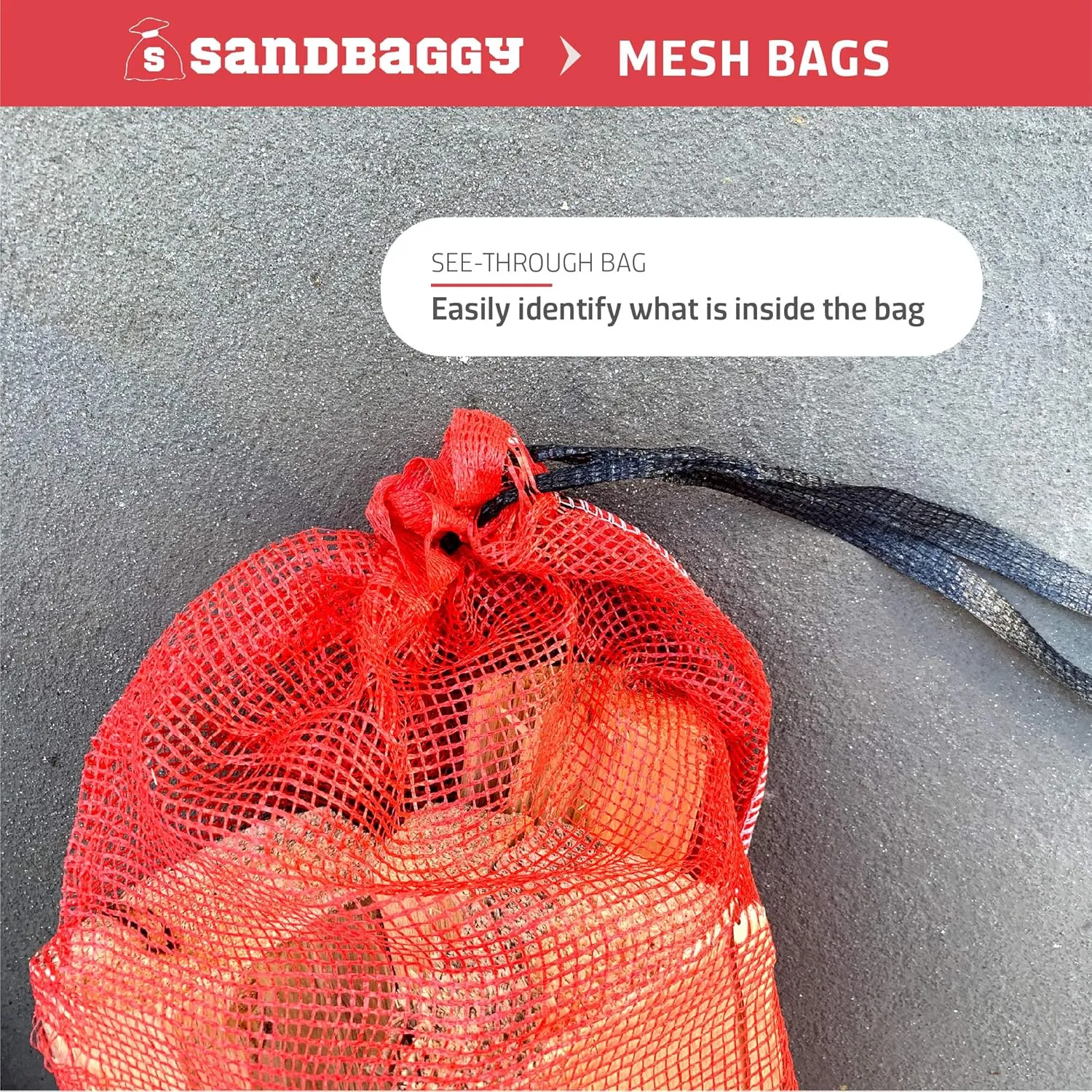 Sandbaggy Mesh Onion Produce Bags | 15" x 25 Inch | Great for Produce & Fruit