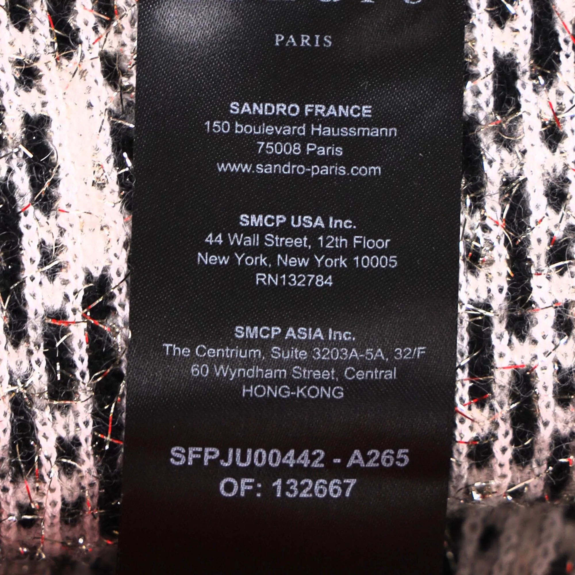 Sandro Jazz Metallic Jacquard Knit Mini Skirt in Black Wool