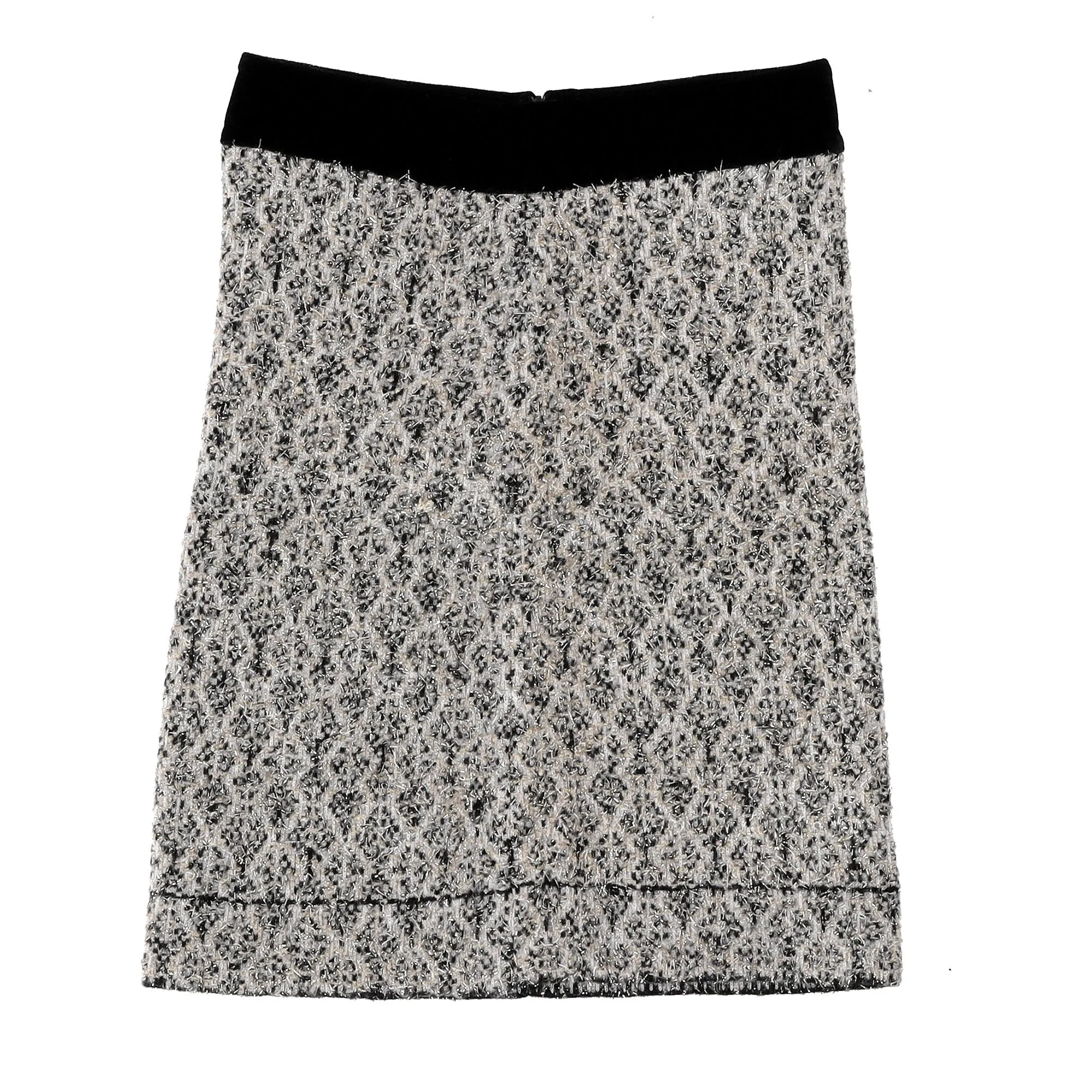 Sandro Jazz Metallic Jacquard Knit Mini Skirt in Black Wool