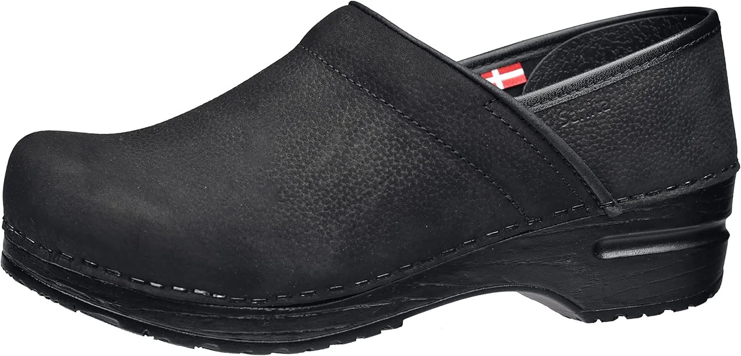 Sanita Women's Professional Oil Closed Leather Clog