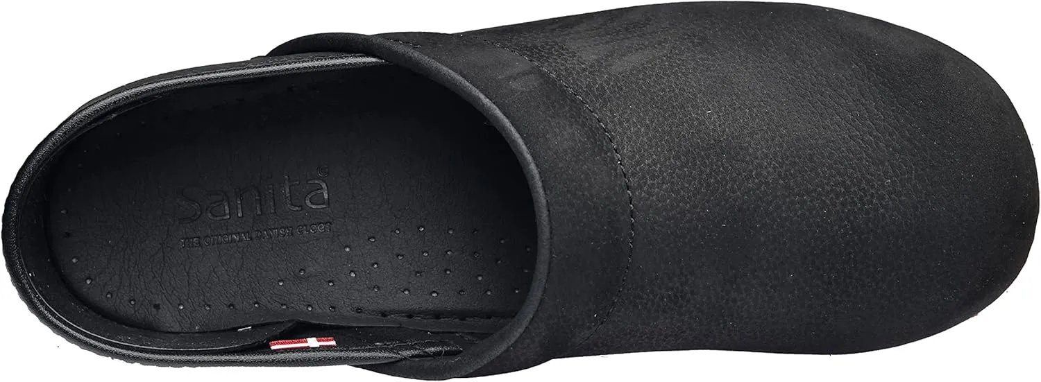 Sanita Women's Professional Oil Closed Leather Clog