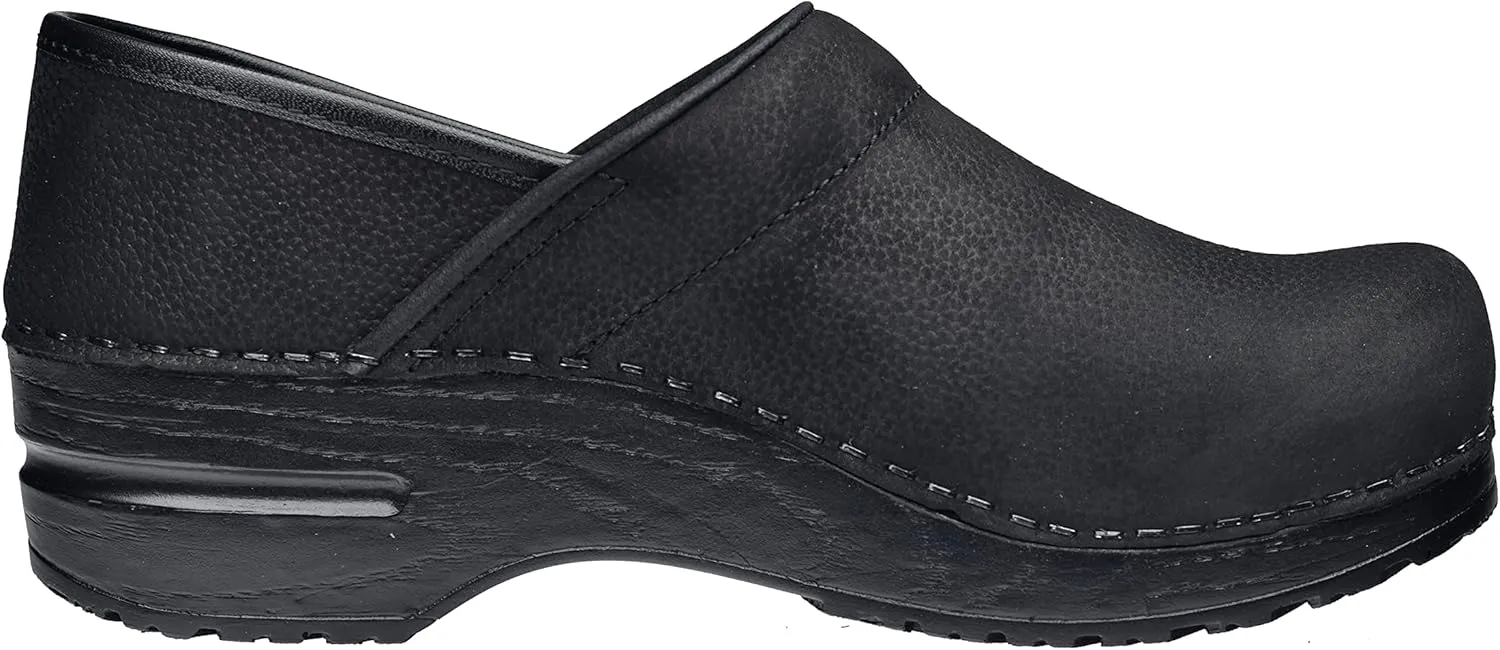 Sanita Women's Professional Oil Closed Leather Clog