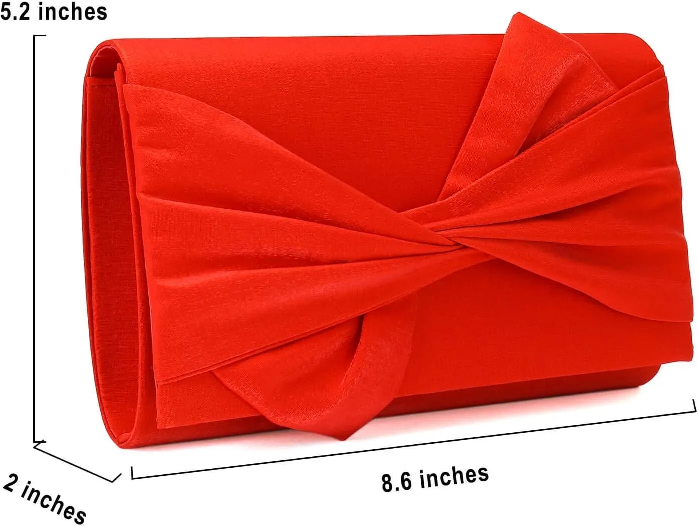 Satin Evening Bag Bow Flap Clutch Purse for Women Formal Party/Prom/Wedding…