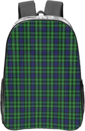 Scottish Clan Graham Tartan Plaid Lightweight Clear Backpack - Transparent Bag For Work, Gym & Stadium Compliance