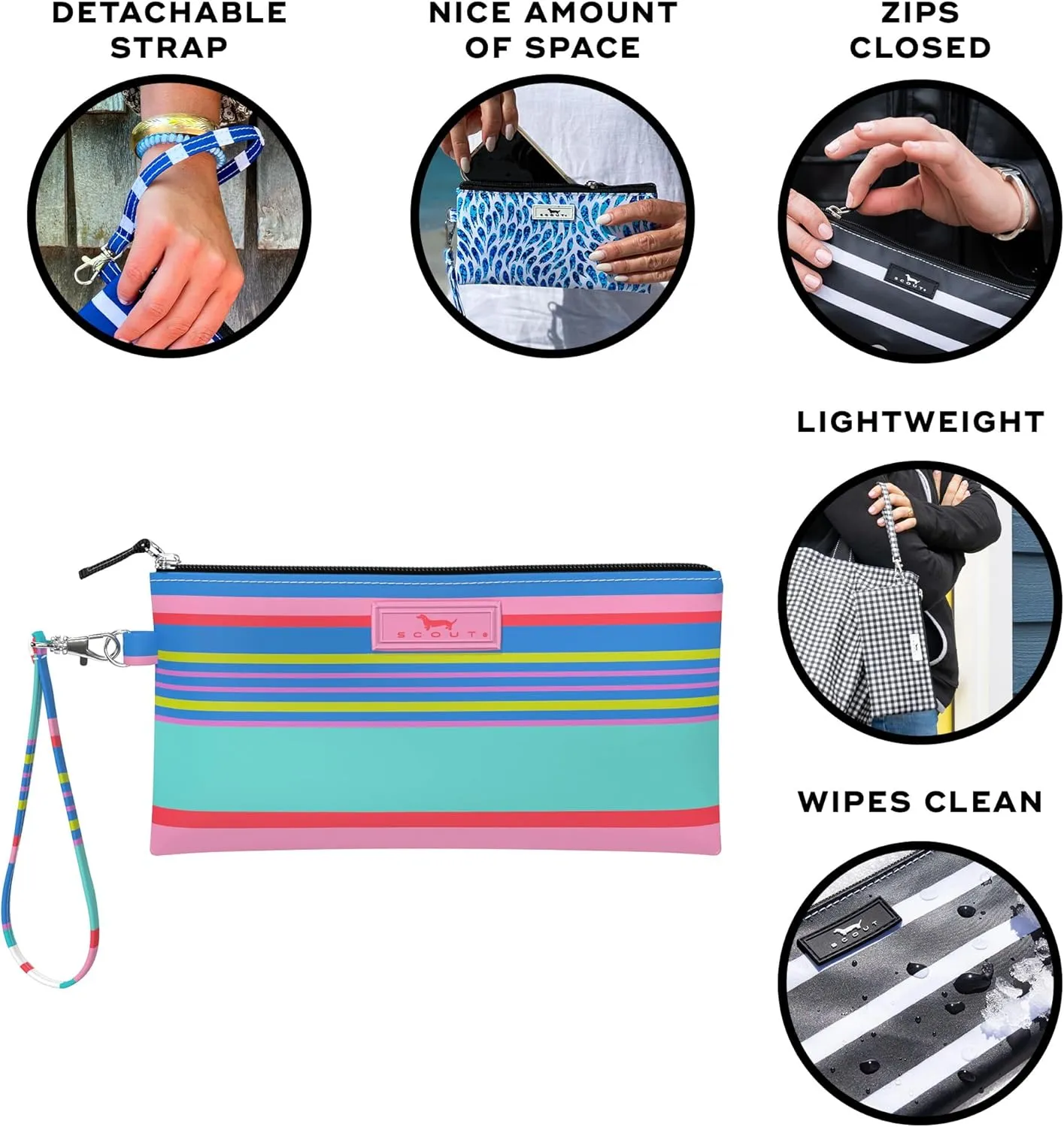 SCOUT Kate Wristlet - Lightweight Hands-Free Wristlet Wallet for Women with Removable Strap - Organizer Pouch