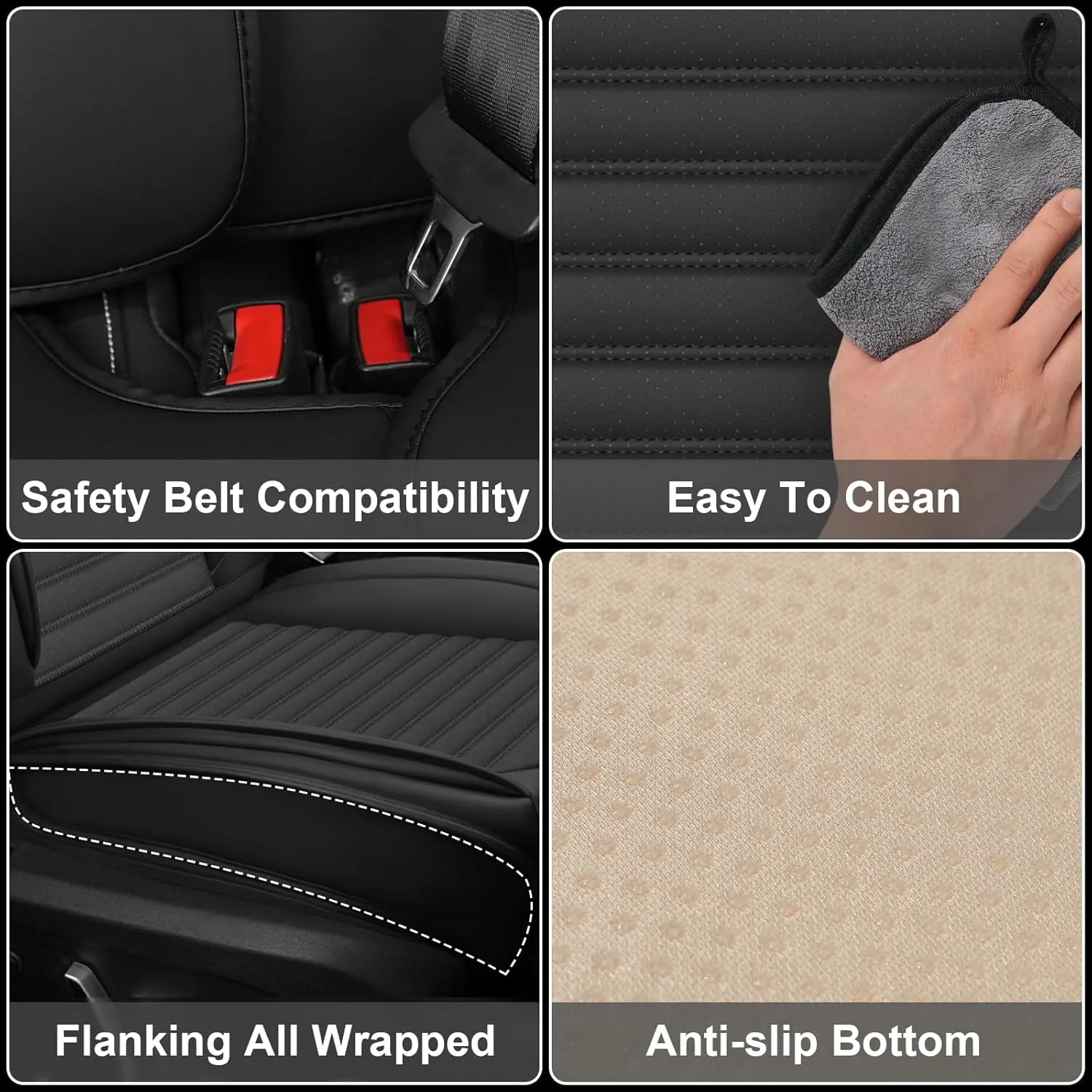 Seat Covers 5 Seats Custom Fit for Buick Regal 2011-2017, Standard Waterproof Car Seat Cover, Breathable and Comfortable Leather Cushion Cover, Auto Interior Accessories (Black)