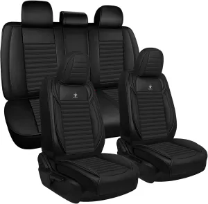 Seat Covers 5 Seats Custom Fit for Buick Regal 2011-2017, Standard Waterproof Car Seat Cover, Breathable and Comfortable Leather Cushion Cover, Auto Interior Accessories (Black)