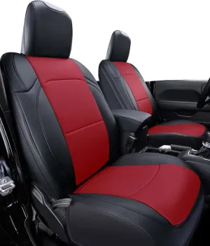 Seat Covers Custom Fit for Jeep Wrangler 4 Door Sahara Rubicon Willys Willys Sport Sport S Freedom Trims 2018-2024 Faux Leather Seat Covers with Armrest Cover