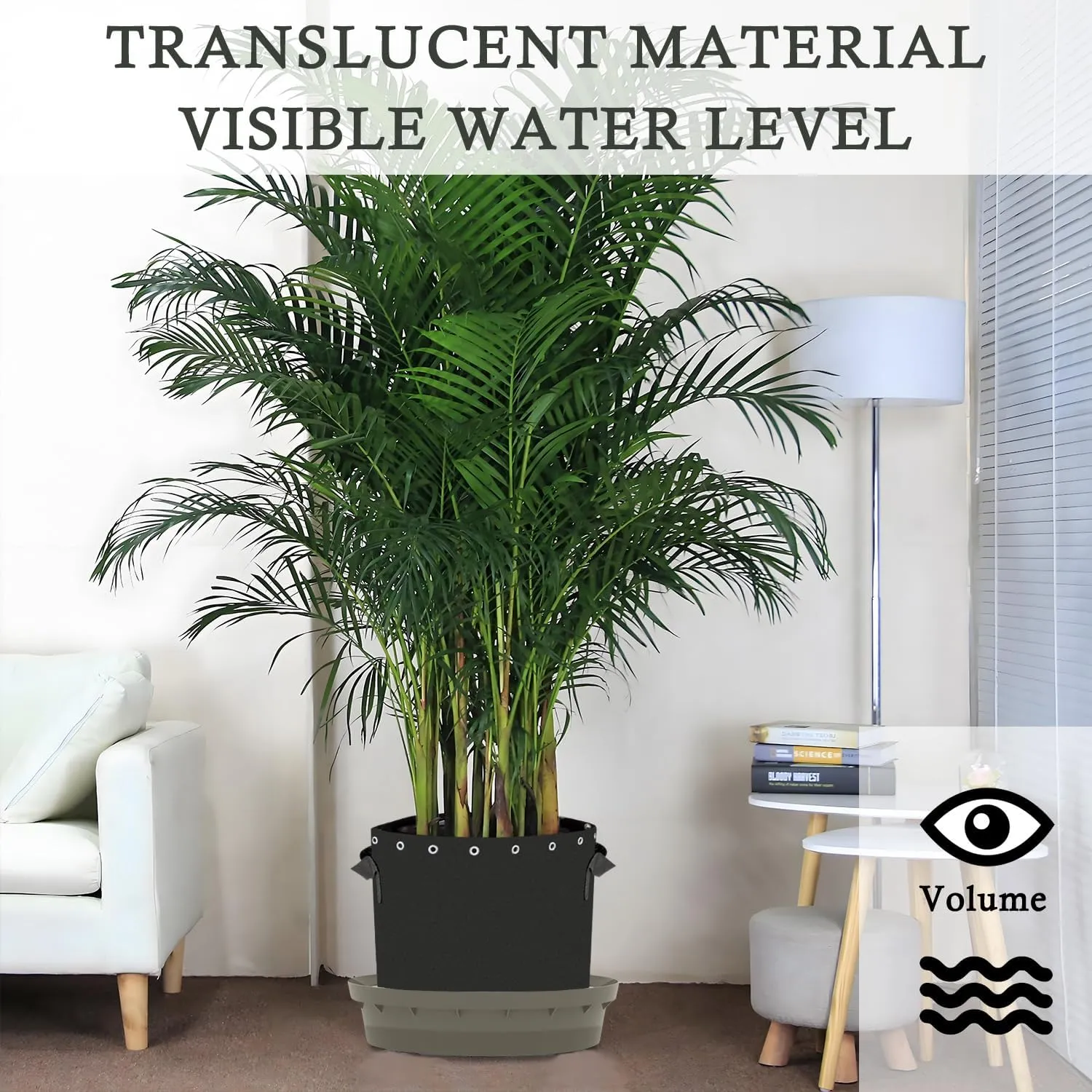 Self-Watering Base with Visible Water Level,Keeps Leaves and Flying Insects Out,Maintains Water Quality, Brown, 5 Packs(Without Wheels).