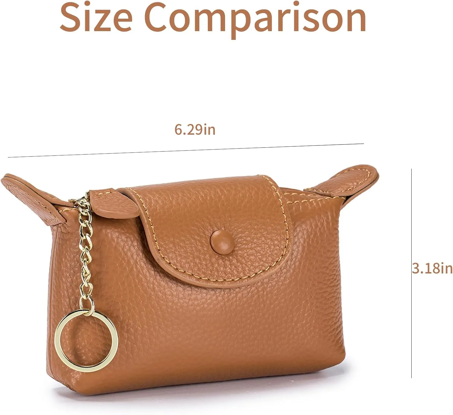 SENDEFN Small Leather Women Coin Purse, Women's Keychain Zipper Pocket Pouch Wallet