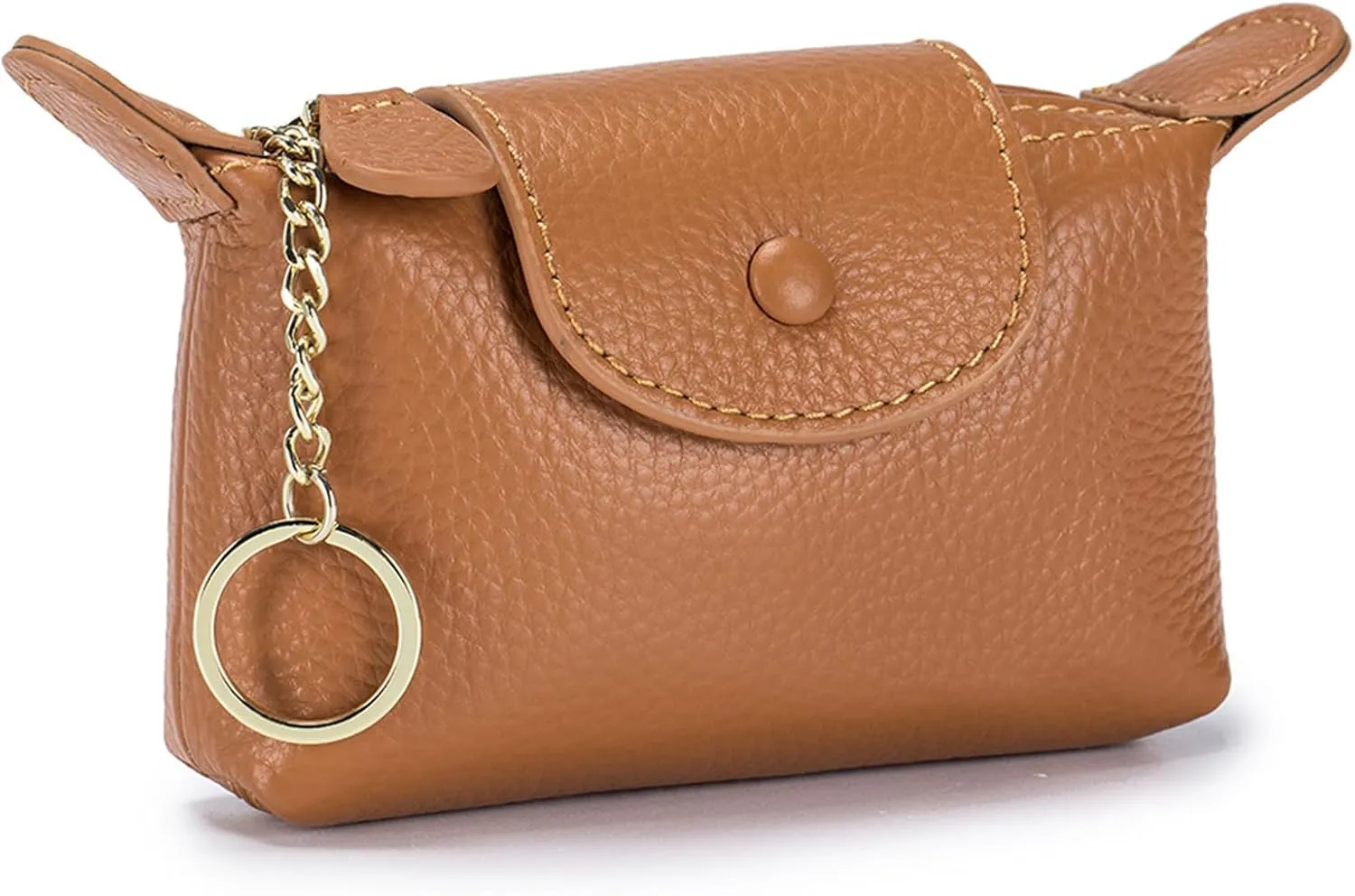 SENDEFN Small Leather Women Coin Purse, Women's Keychain Zipper Pocket Pouch Wallet