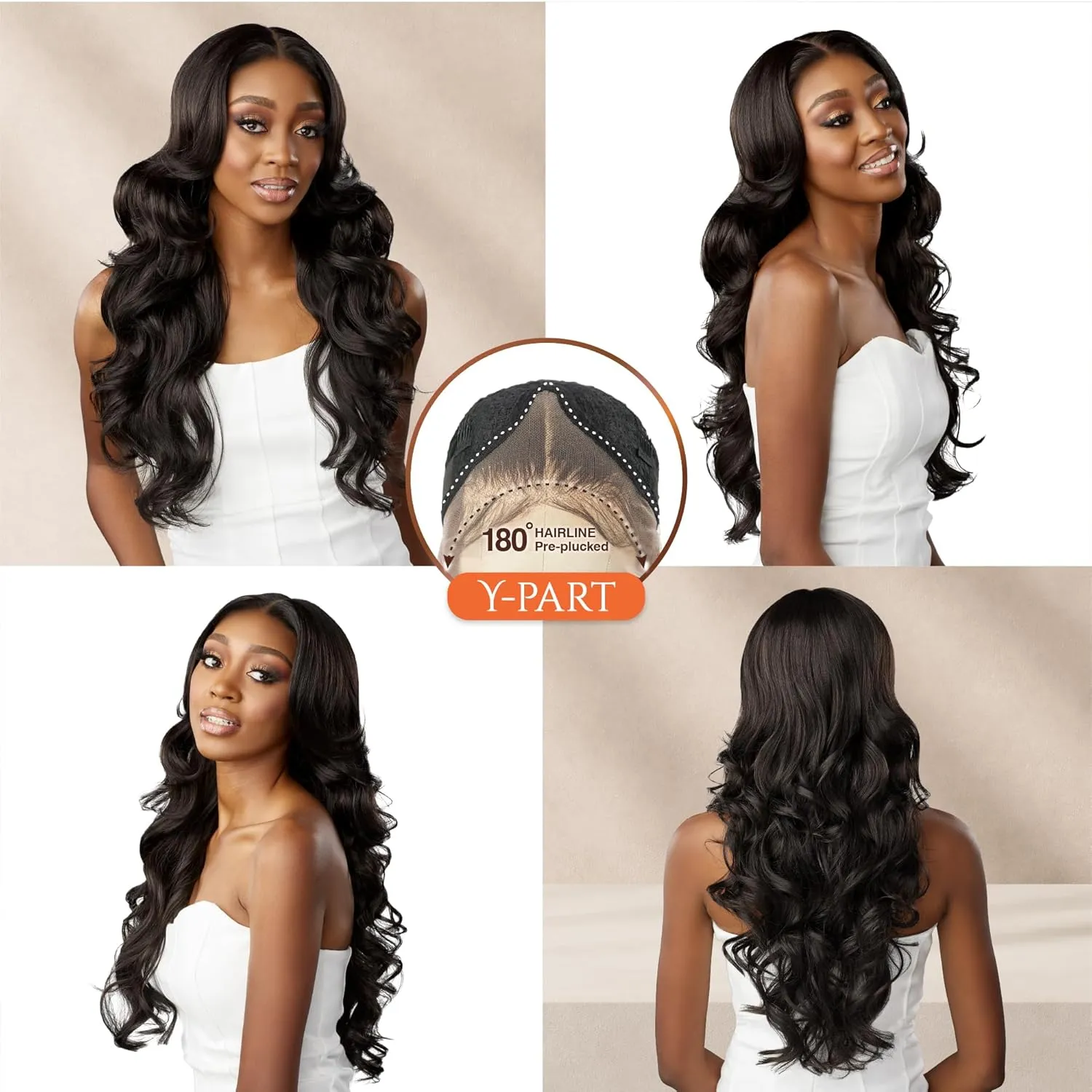 Sensationnel Bare Lace Ypart Lacewigs - Bilany Lacefront Glueless Synthetic 180 Degree Preplucked Hairline (LIGHTASHBROWN)