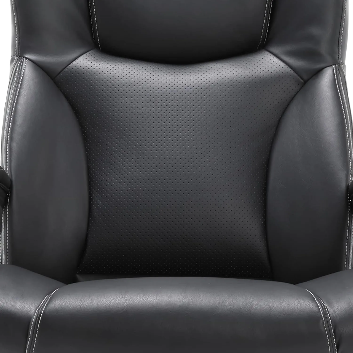 Serta Connor Executive Office, Ergonomic Computer Chair with Layered Body Pillows, Contoured Lumbar, Adjustable Seat Height, Bonded Leather, Black