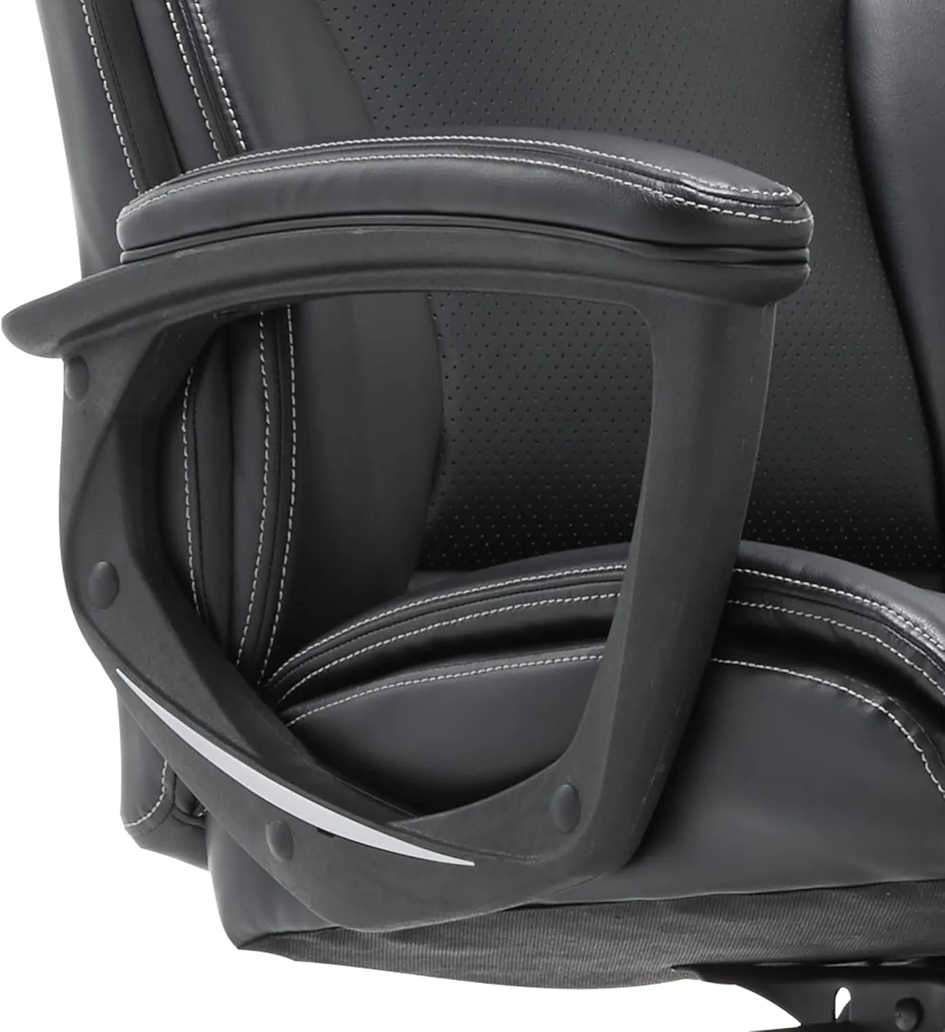 Serta Connor Executive Office, Ergonomic Computer Chair with Layered Body Pillows, Contoured Lumbar, Adjustable Seat Height, Bonded Leather, Black