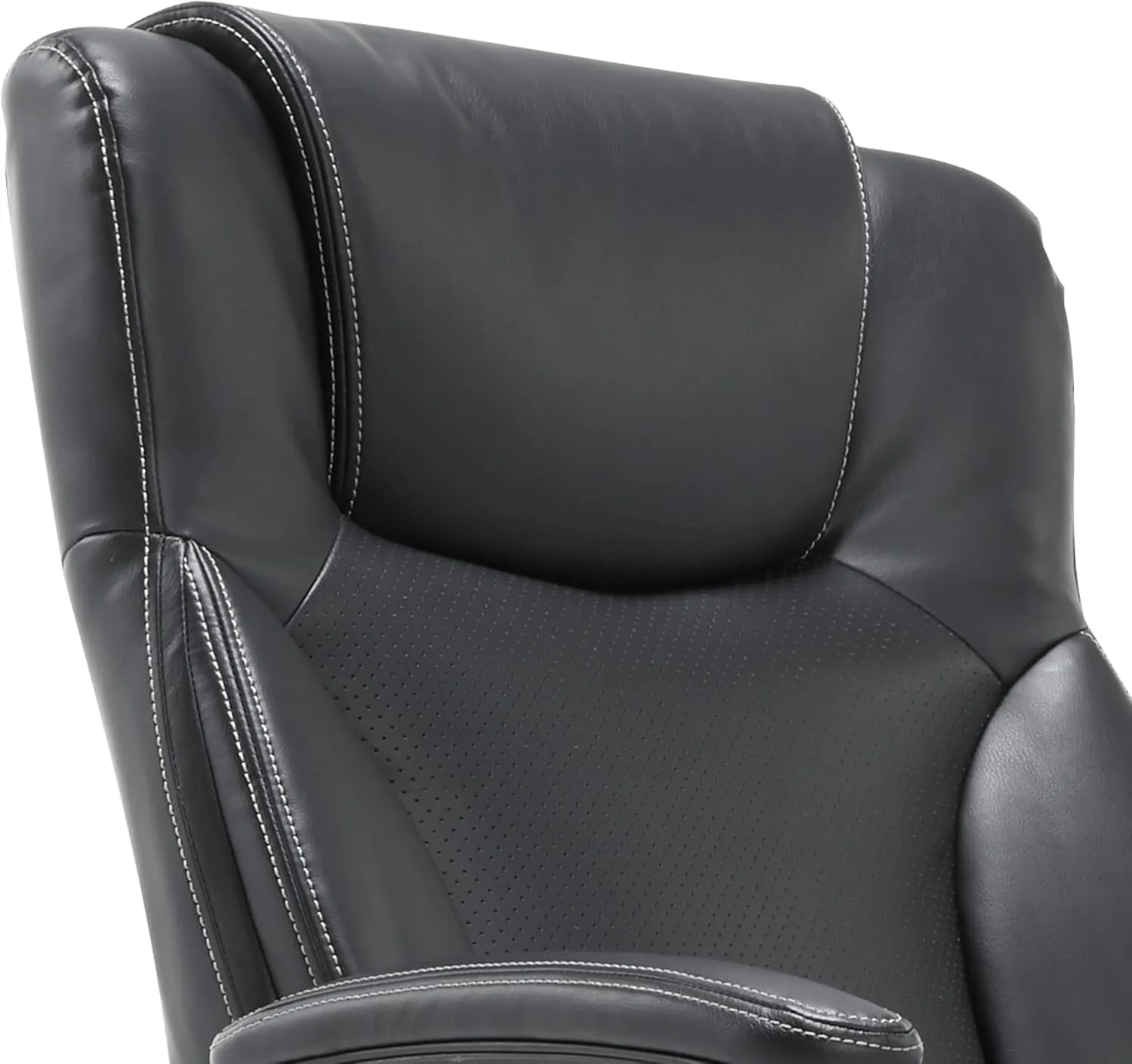 Serta Connor Executive Office, Ergonomic Computer Chair with Layered Body Pillows, Contoured Lumbar, Adjustable Seat Height, Bonded Leather, Black