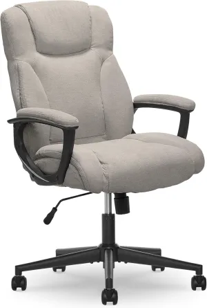 Serta Connor Executive Office, Ergonomic Computer Chair with Layered Body Pillows, Contoured Lumbar, Adjustable Seat Height, Microfiber, Gray