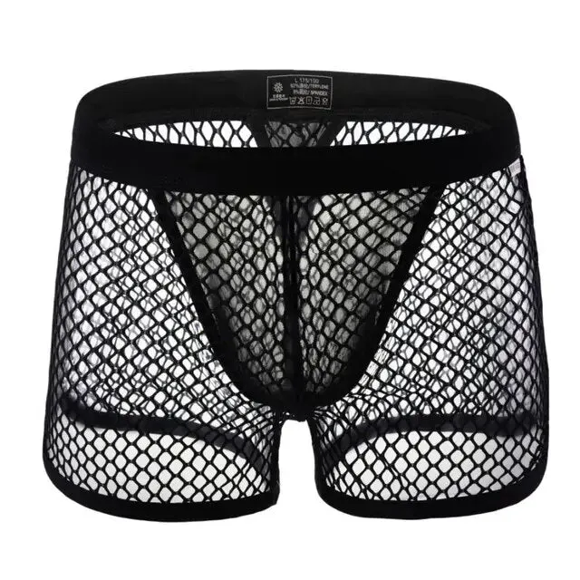 Sexy Mesh Transparent Boxers for Men Underwear