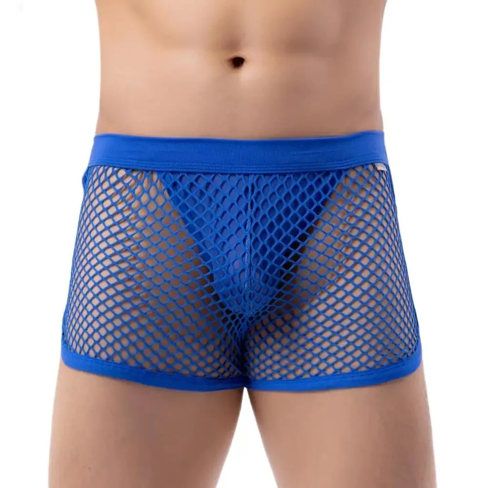 Sexy Mesh Transparent Boxers for Men Underwear