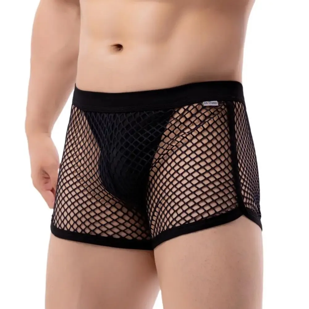 Sexy Mesh Transparent Boxers for Men Underwear