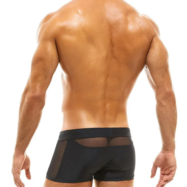 Sexy Mesh Transparent Swimwear Men Swim Trunks