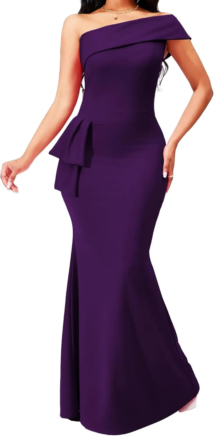 sexycherry Formal Dresses for Women Cocktail Sexy Off Shoulder Floor Length Long Evening Party Dress with Zipper