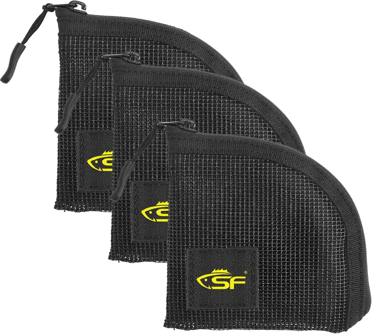 SF Fly Fishing Leader Wallet 4.5'' Quick-Drying 7 Slots Black Mesh Tippet Tapered Leader Polyleader Fly Leader Pocket for Saltwater Freshwater