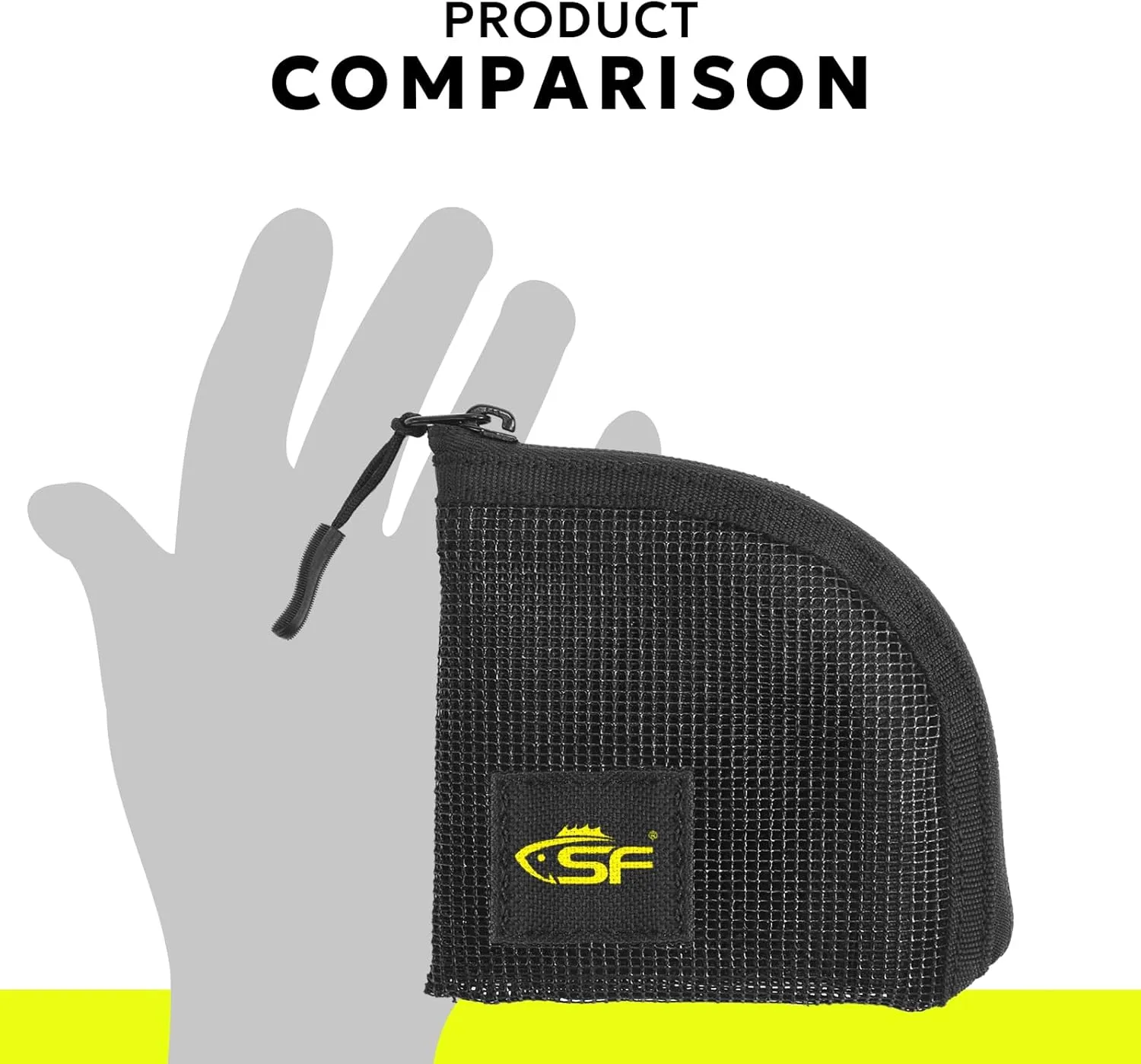 SF Fly Fishing Leader Wallet 4.5'' Quick-Drying 7 Slots Black Mesh Tippet Tapered Leader Polyleader Fly Leader Pocket for Saltwater Freshwater