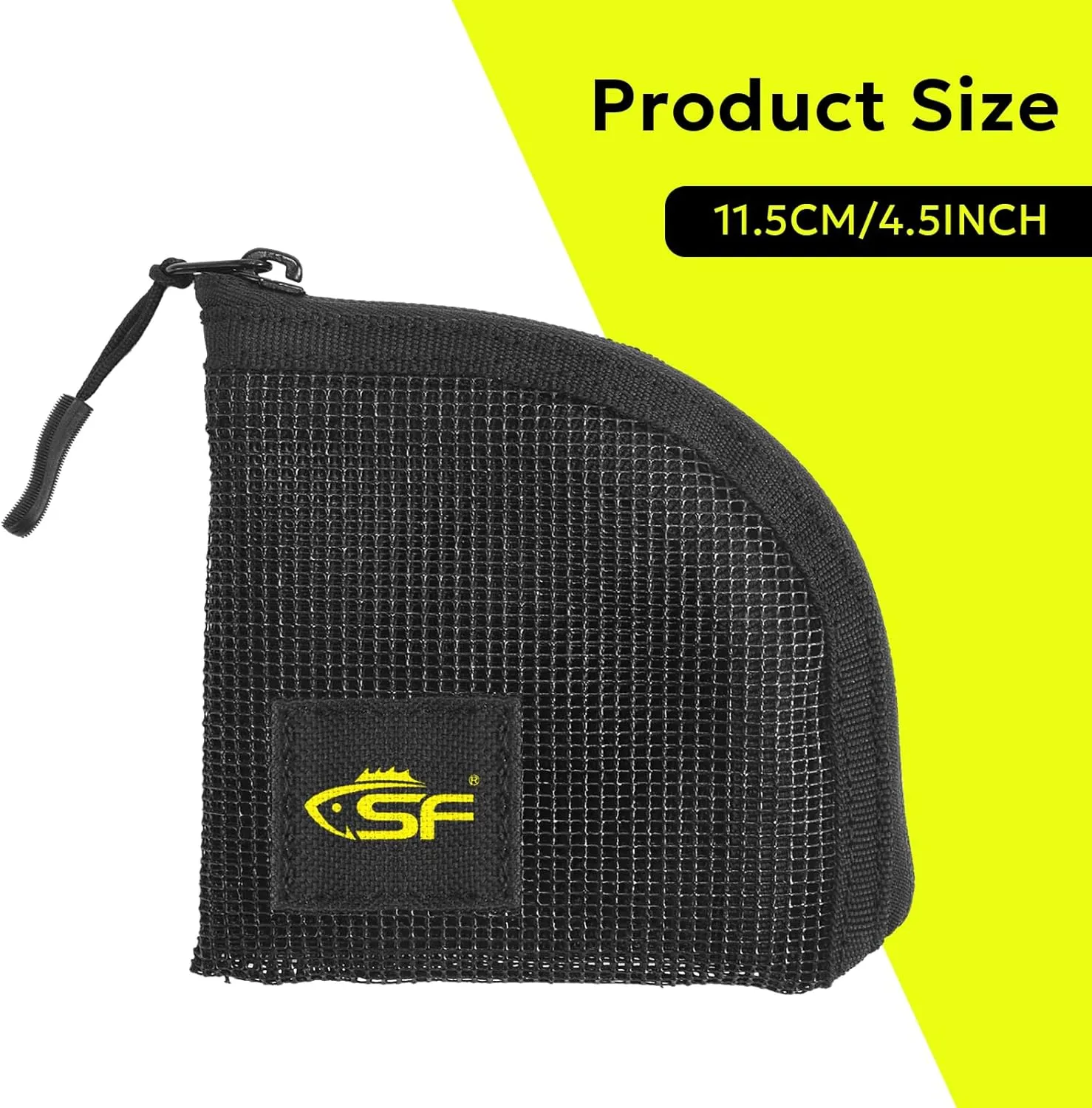 SF Fly Fishing Leader Wallet 4.5'' Quick-Drying 7 Slots Black Mesh Tippet Tapered Leader Polyleader Fly Leader Pocket for Saltwater Freshwater