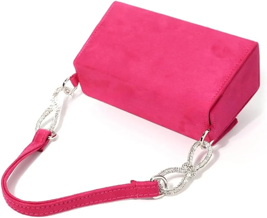 Shimmering Bowknot Evening Bag French-inspired Glams Small Sqaure Handbag Lightweight for Special Occasions