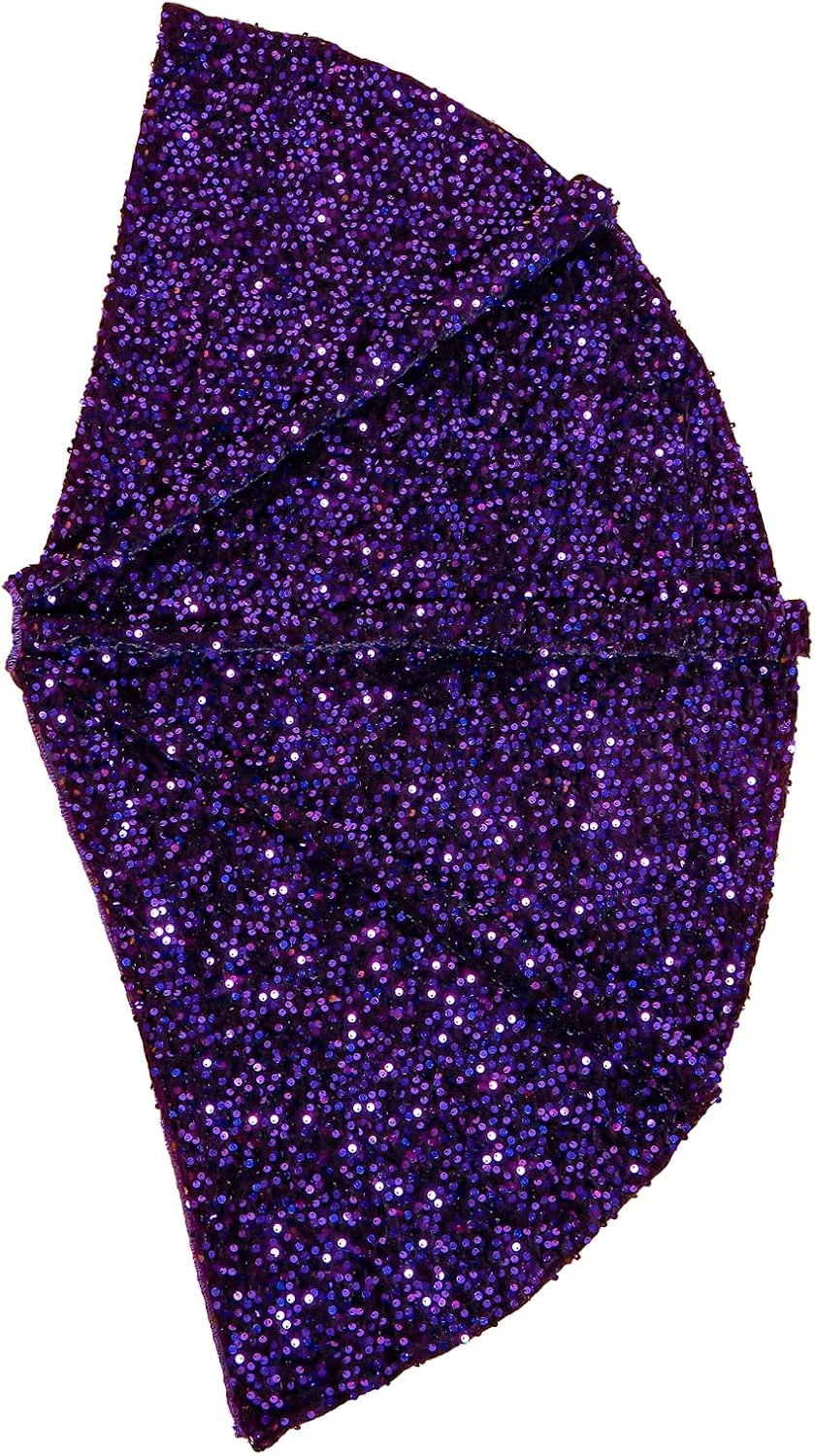 ShinyBeauty Purple Christmas Tree Skirt 48 Inch for Halloween Decorations - Small Velvet Xmas Skirt Royal Purple Mini Shimmer Tree Cover for Holiday/Indoor