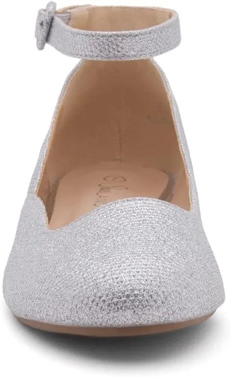 Shoe Land Women’s Flats – Dressy & Comfortable Slip-On Shoes with Low Wedge & Ankle Strap | Round Toe Ballet Flats for Work, Office, Party & Business Casual