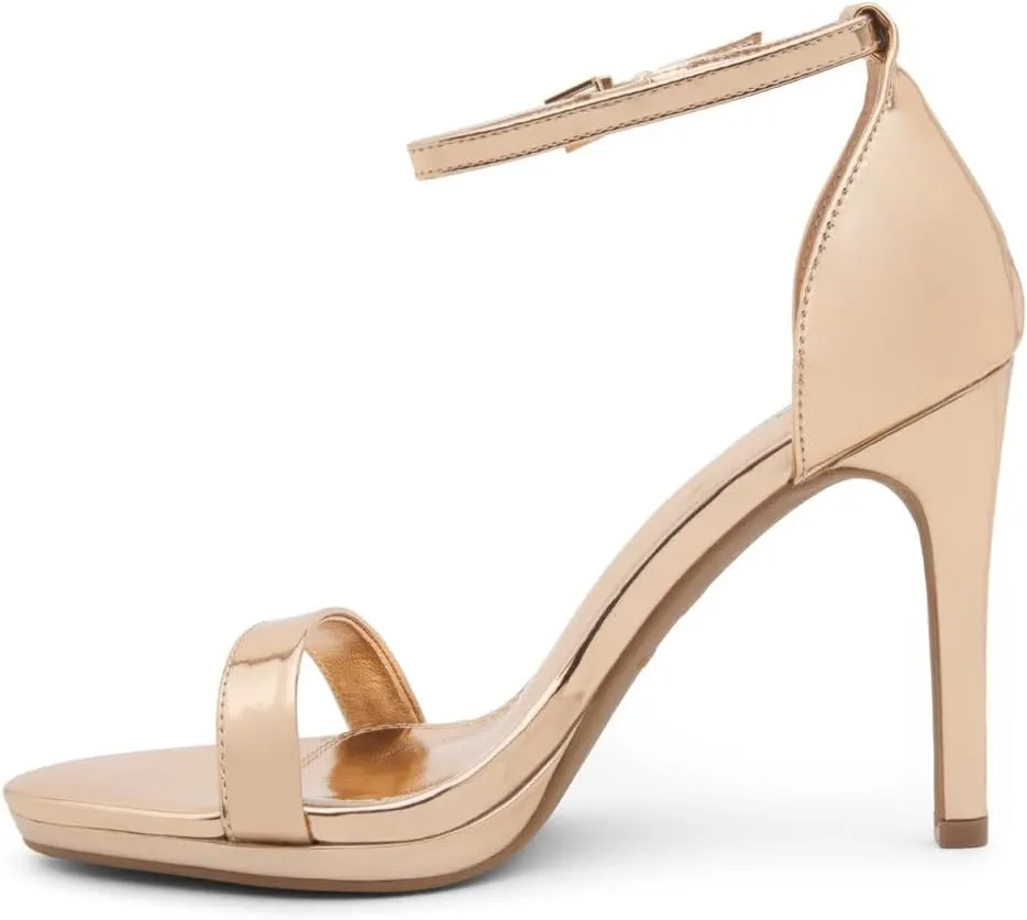 Shoe Land Women’s High Heels – Open Toe Stiletto Heels with Adjustable Ankle Strap | Dressy Sexy Strappy Heeled Sandals for Wedding, Prom, Party & Evening Wear