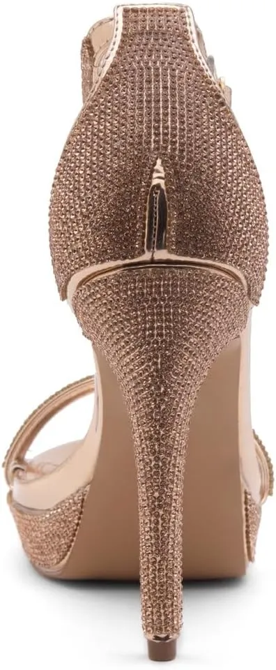 Shoe Land Women’s High Heels – Open Toe Stiletto Heels with Adjustable Ankle Strap | Dressy Sexy Strappy Heeled Sandals for Wedding, Prom, Party & Evening Wear